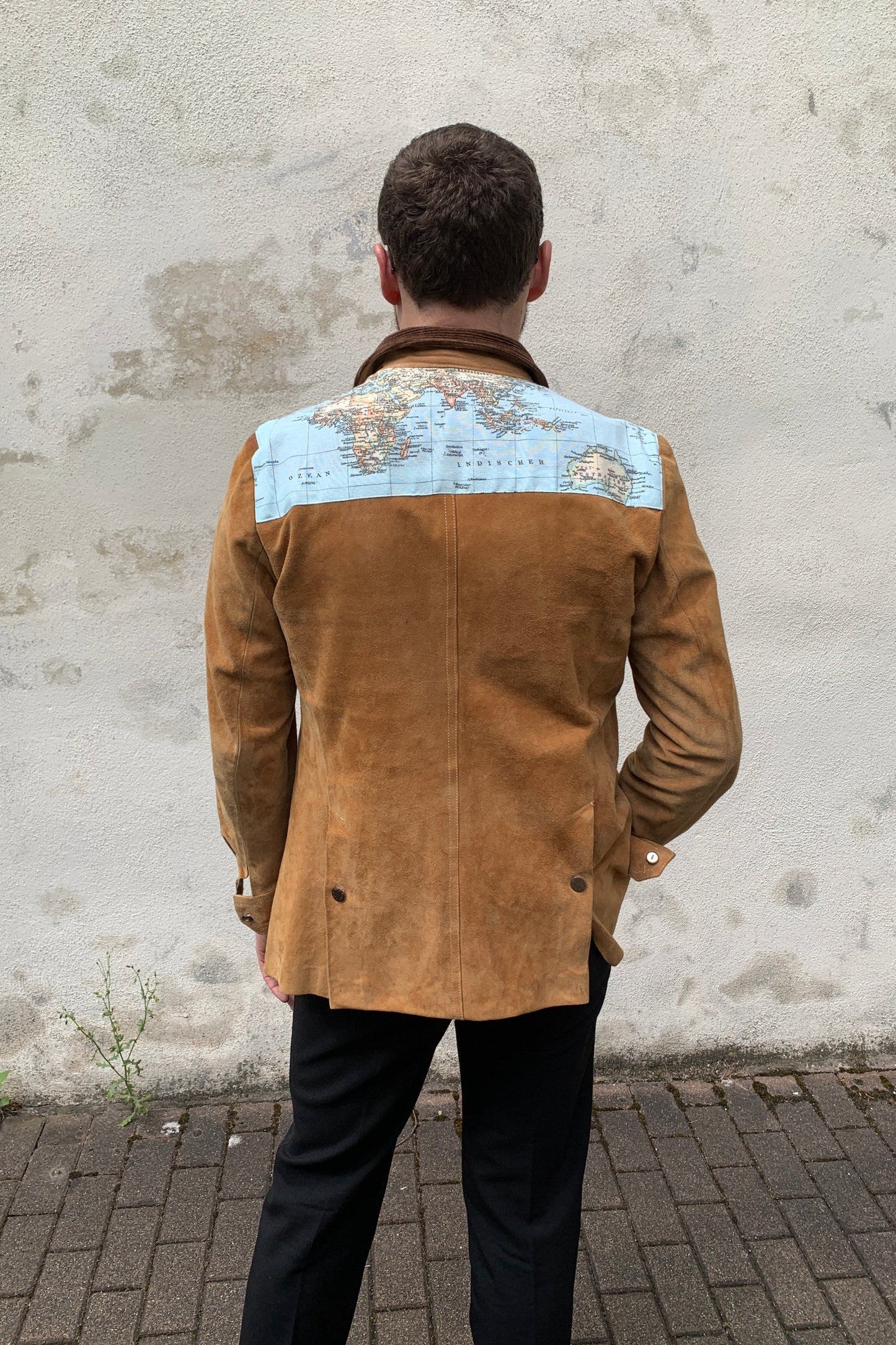 Upcycling Around the World Wildleder Jacke Braun M