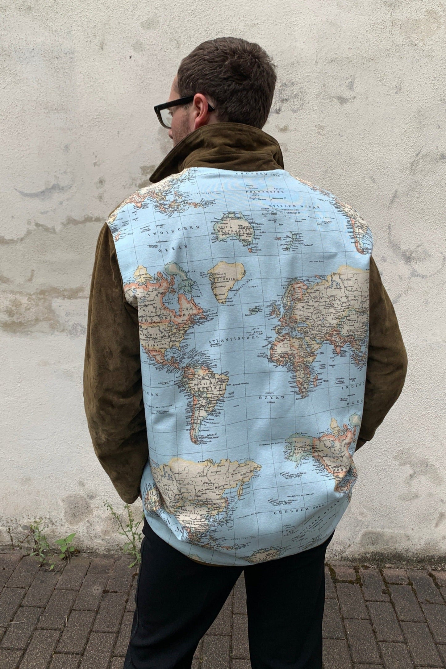 Upcycling Around the World Wildleder Jacke Braun M