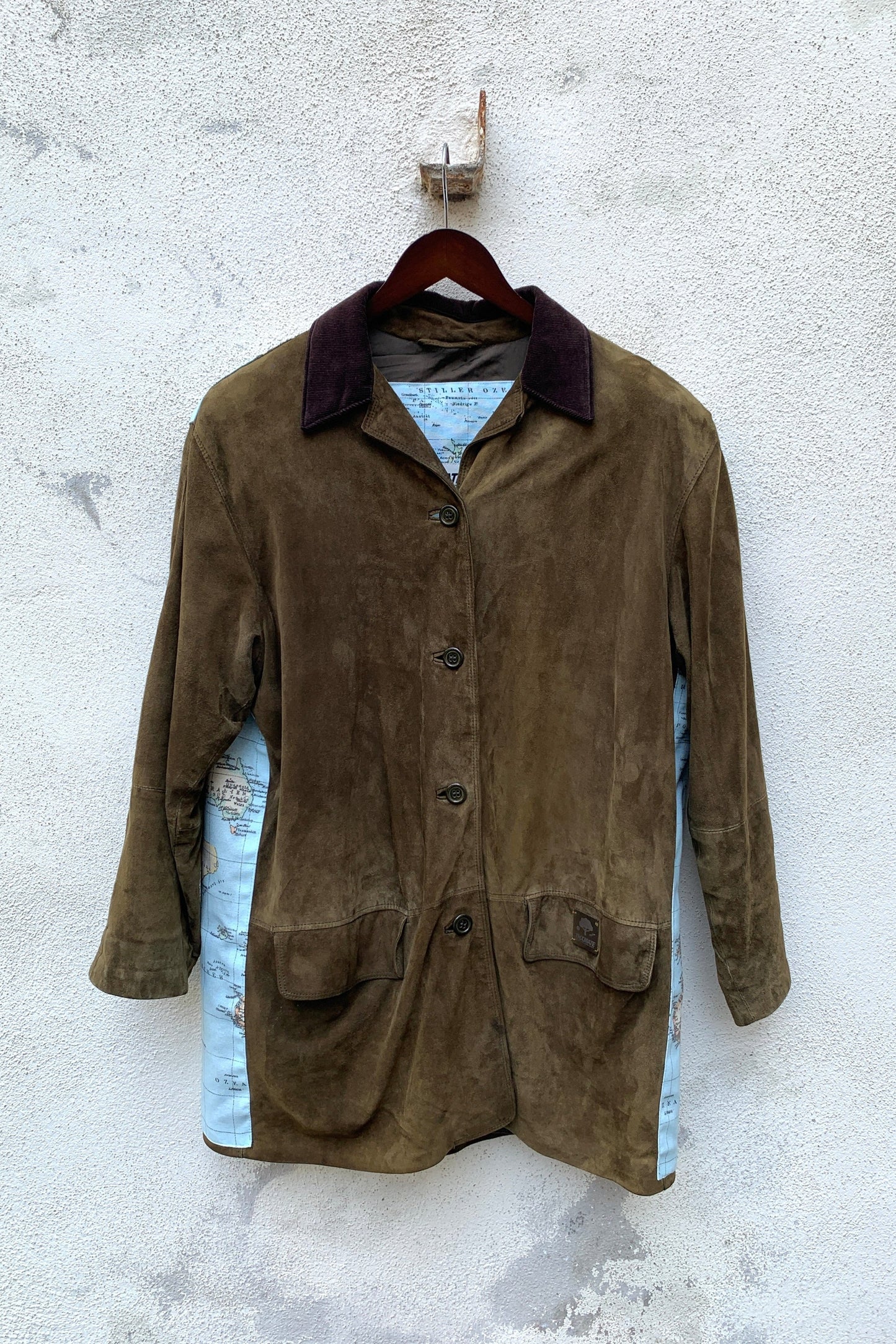 Upcycling Worldwide Suede Jacket Brown M