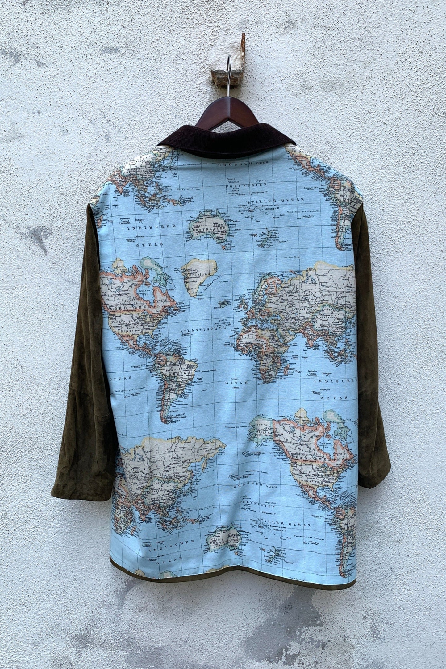 Upcycling Around the World Wildleder Jacke Braun M