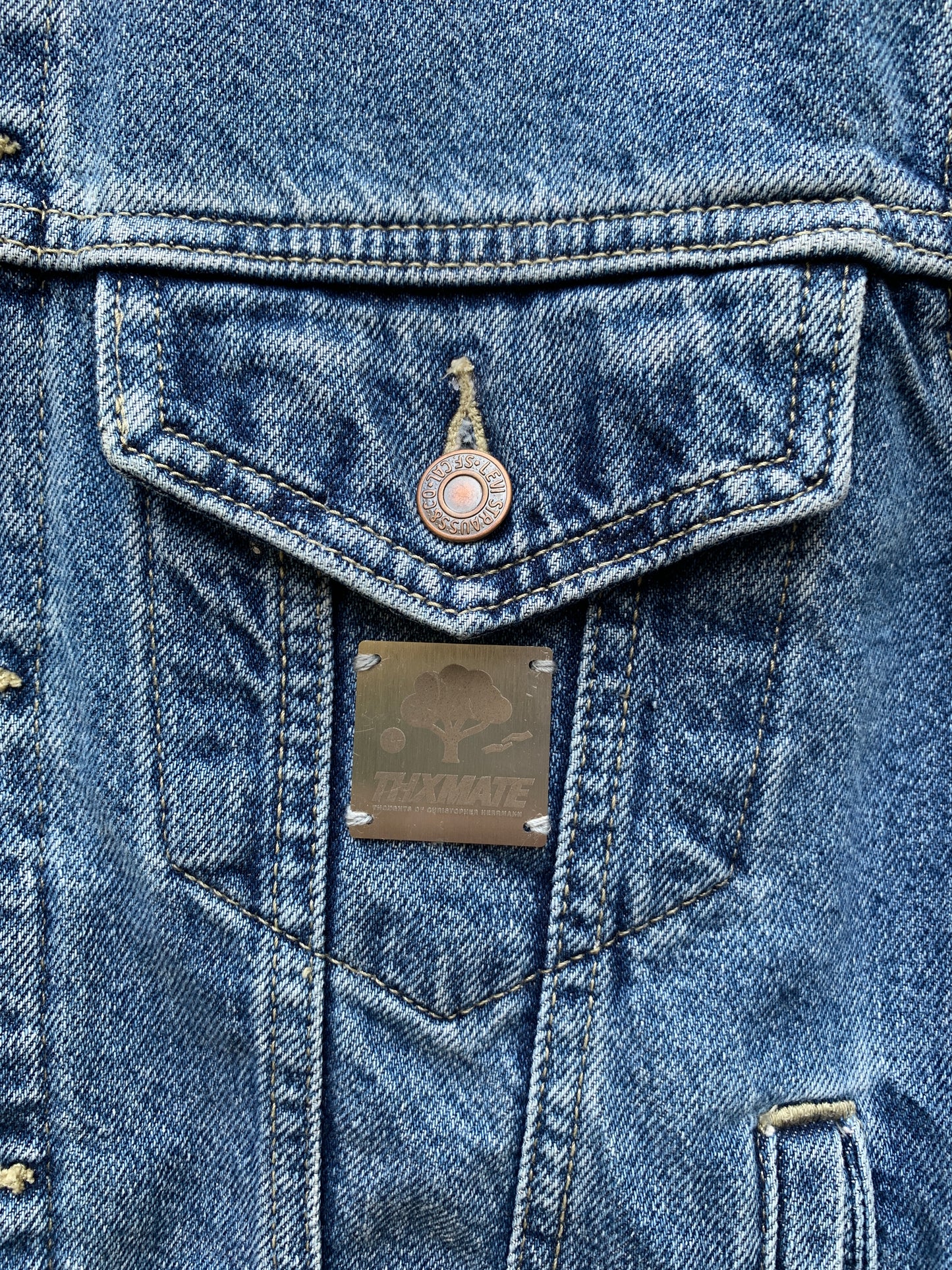 Upcycling Around the World Jeansjacke Blau S