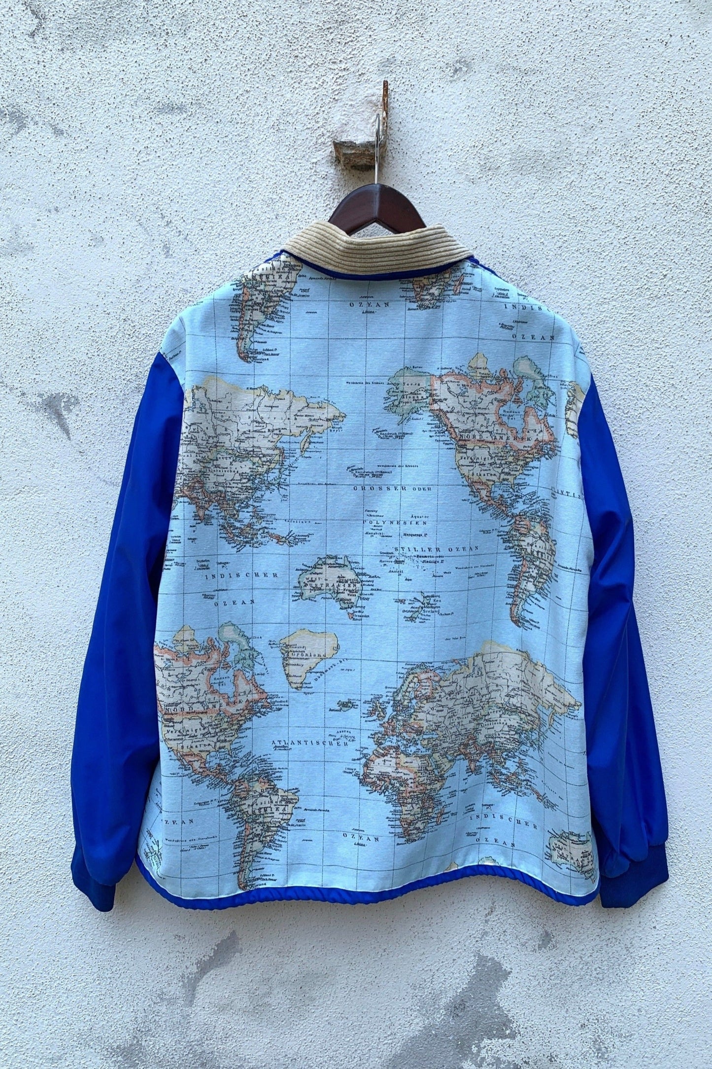 Upcycling Around the World Coach Jacke Royal Blau XL