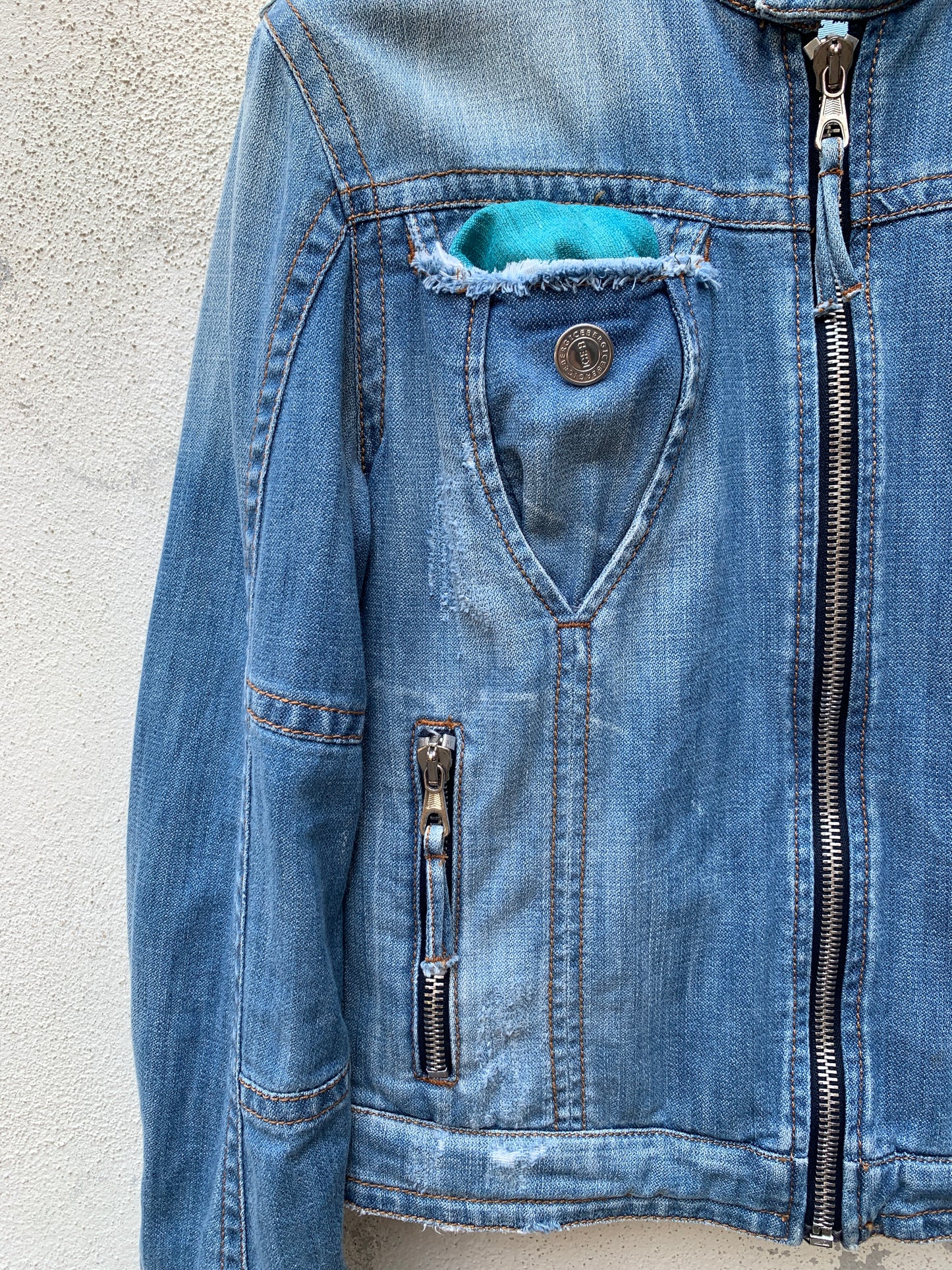 Upcycling Around the World Jeansjacke Blau M