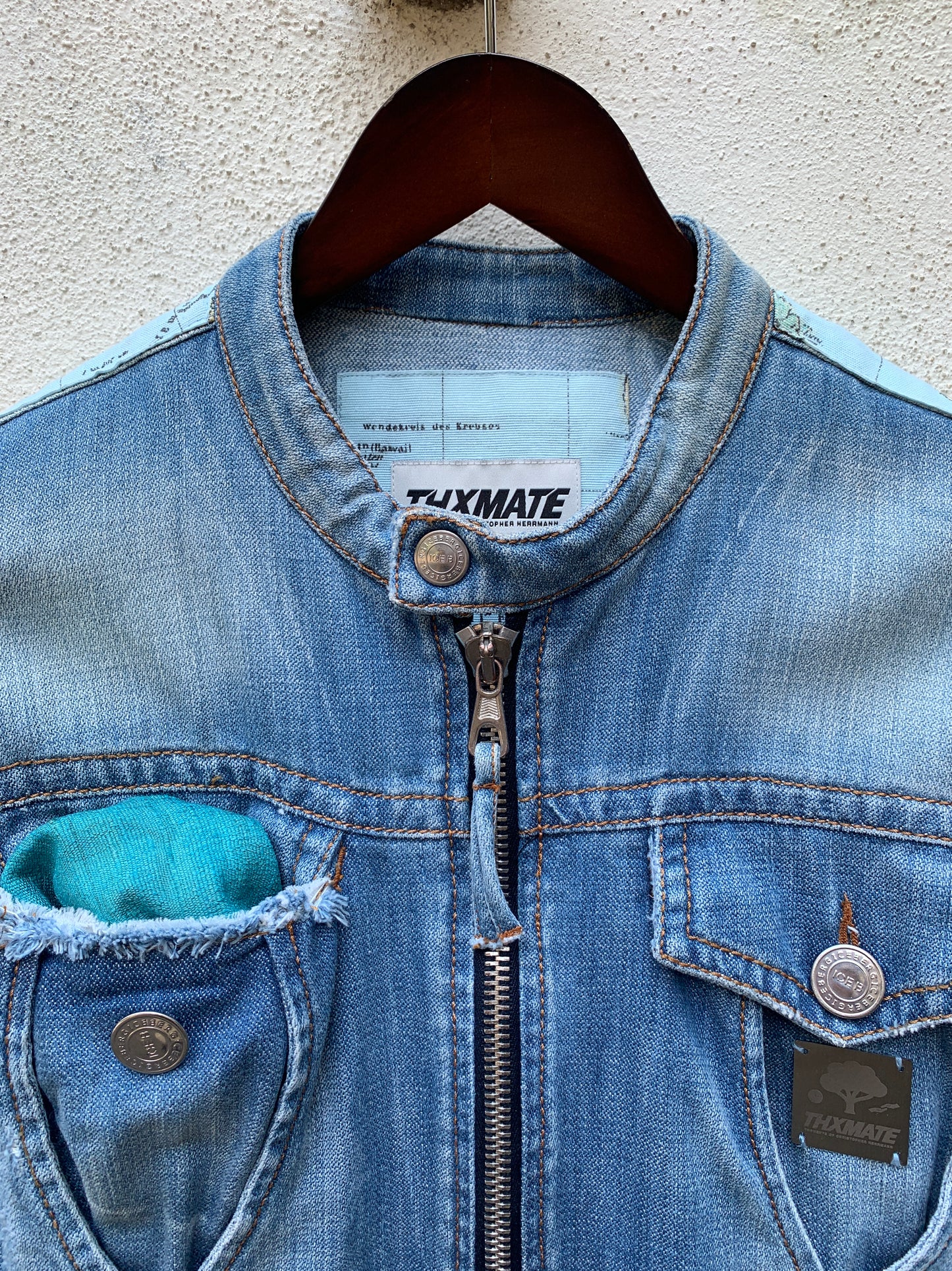 Upcycling Around the World Jeansjacke Blau M