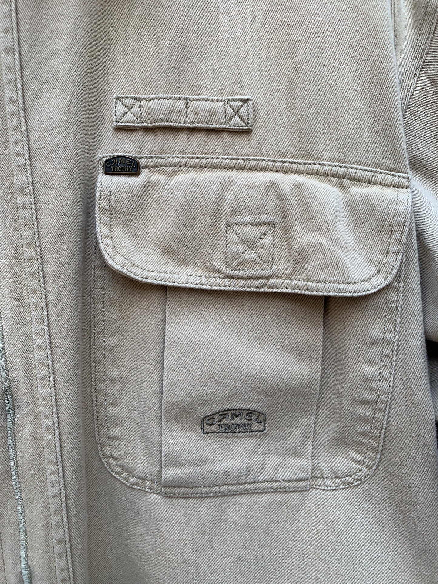 Upcycling Around the World Safari Zip-Hemd Beige XL