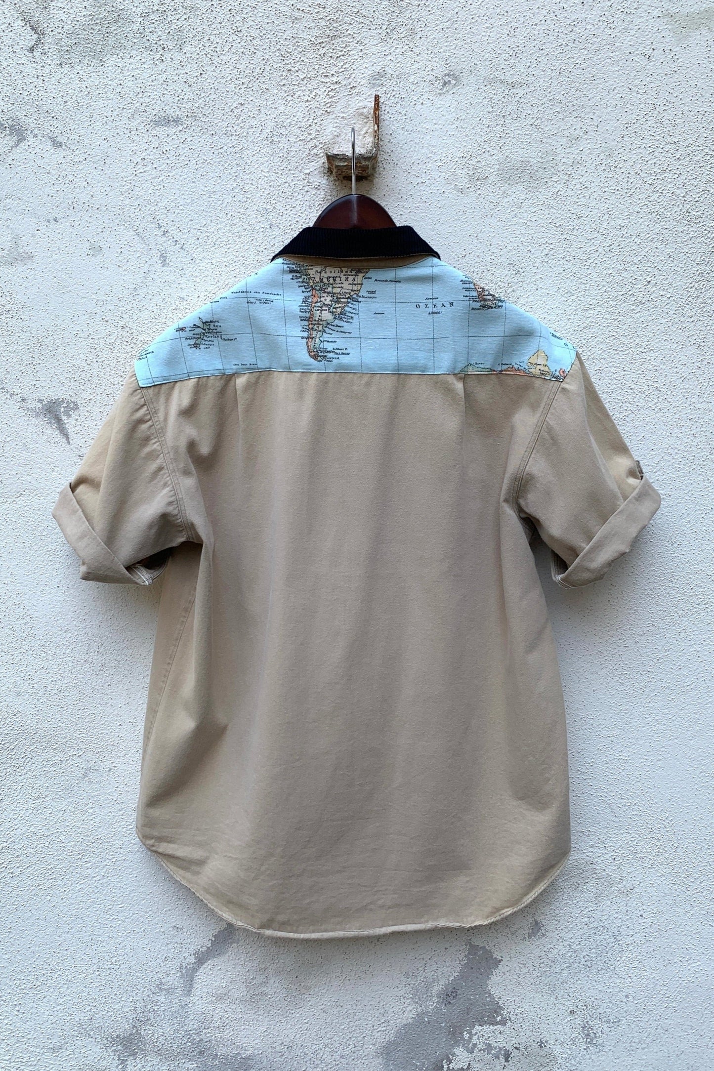 Upcycling Around the World Safari Zip-Hemd Beige XL