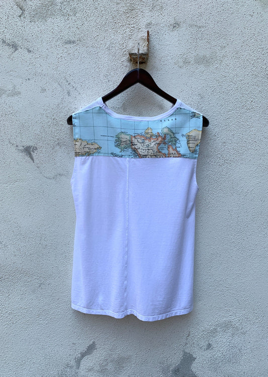 Upcycling Around the World Top Weiß L