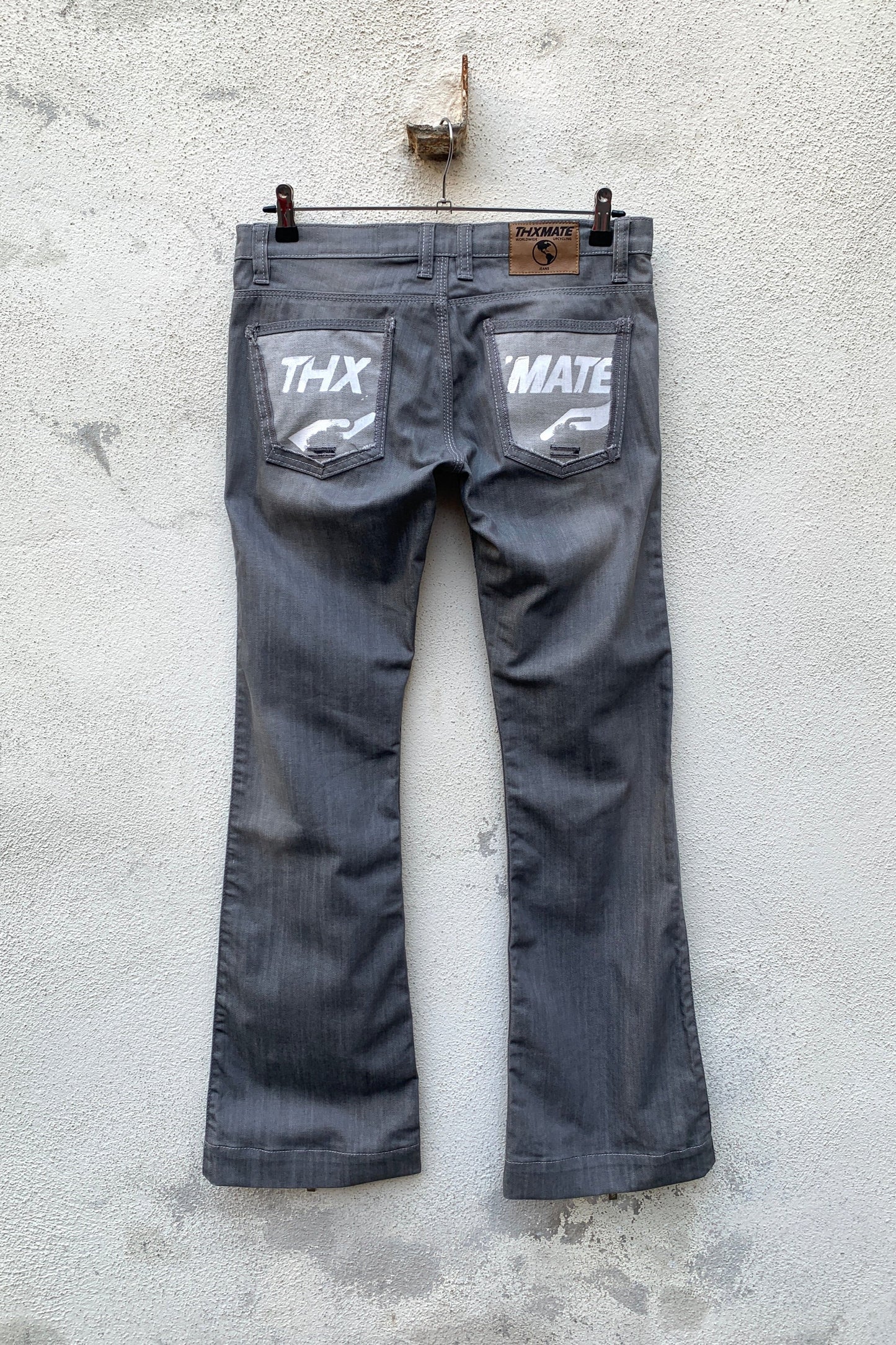 Upcycling 2000s Total-Zip Jeans Grau W29 L32