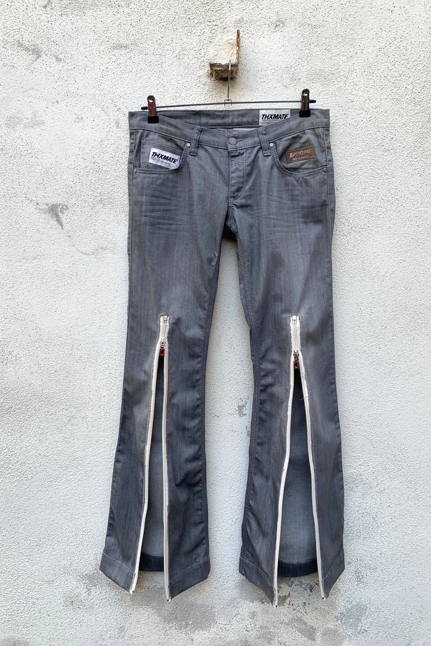 Upcycling 2000s Total-Zip Jeans Grau W29 L32