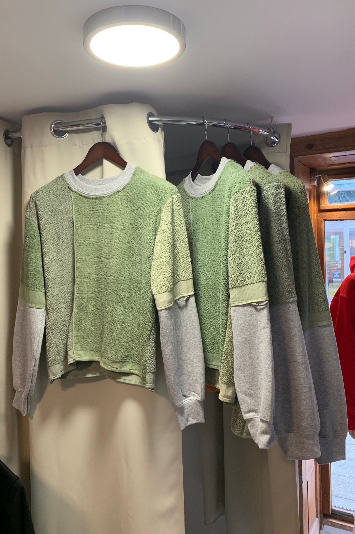 Upcycling Towel Sweatshirt Khaki Hellgrau