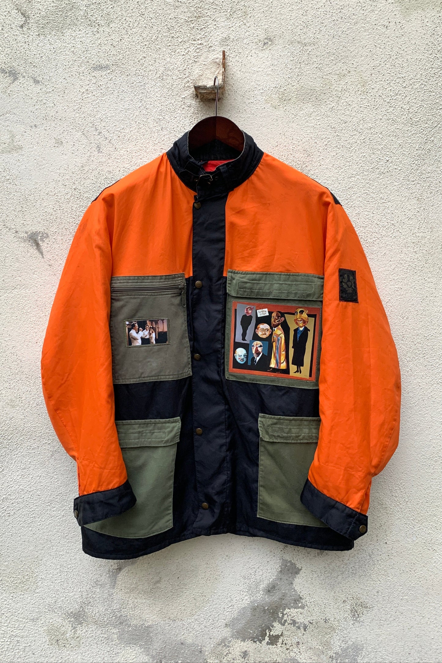 Upcycling Vintage Walken Jacke Orange XL