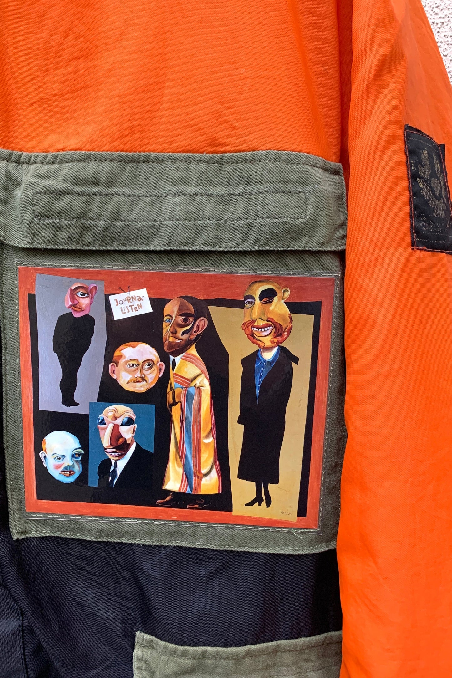 Upcycling Vintage Walken Jacke Orange XL