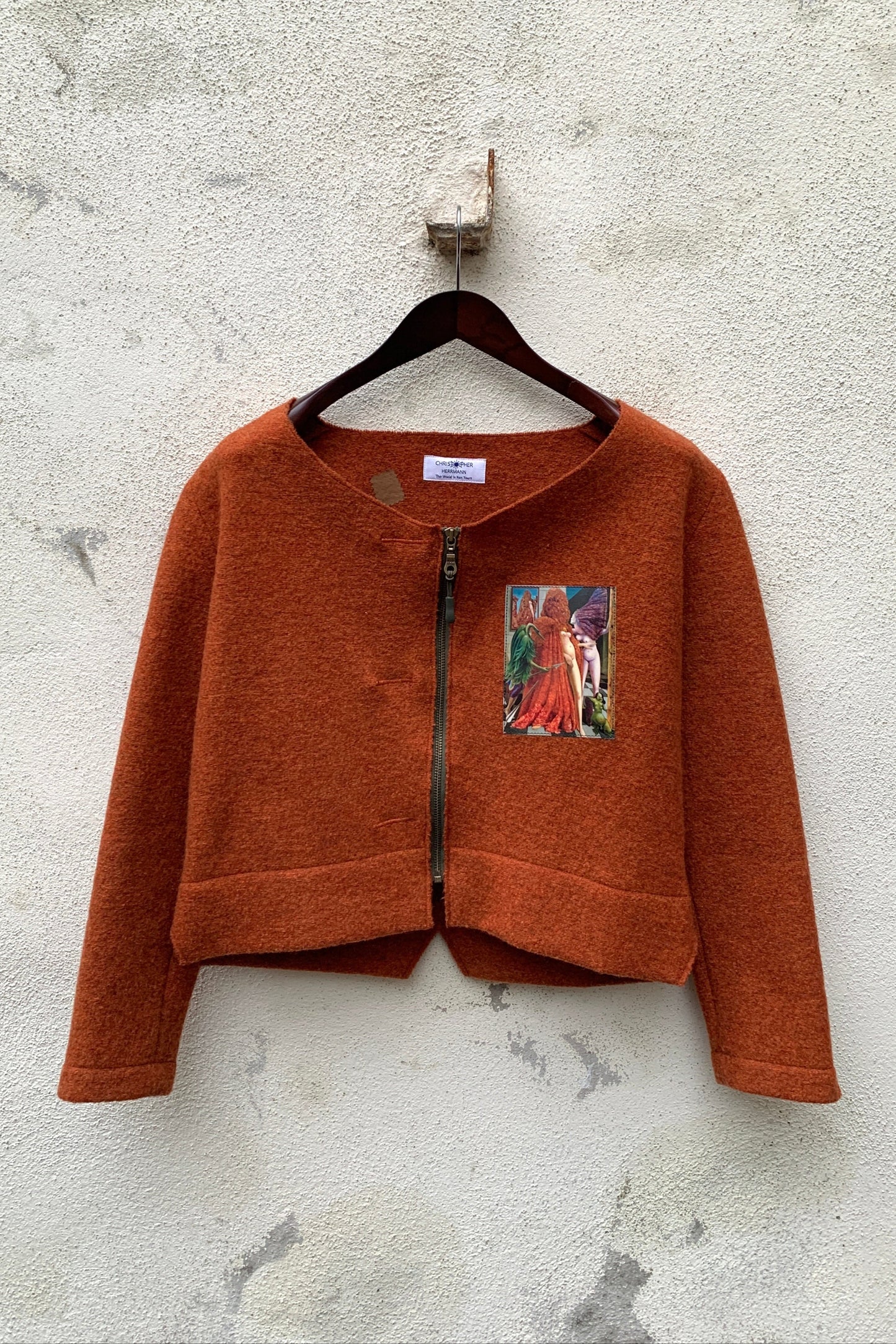 Upcycling Woolen Creatures Jacke Orange XL