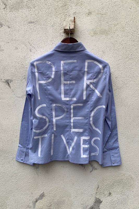 Upcycling Perspectives Bluse Hellblau L