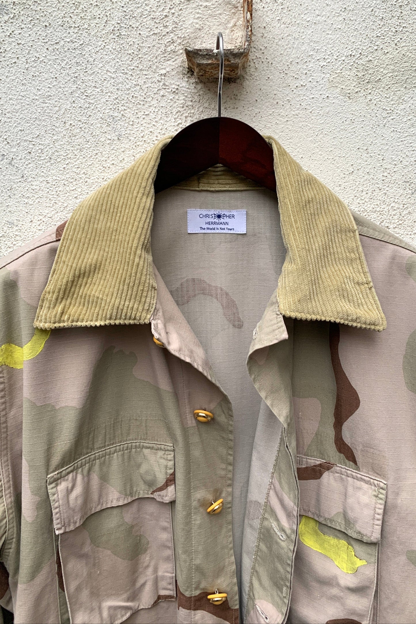 Upcycling Desert Camouflage Jacke Beige L