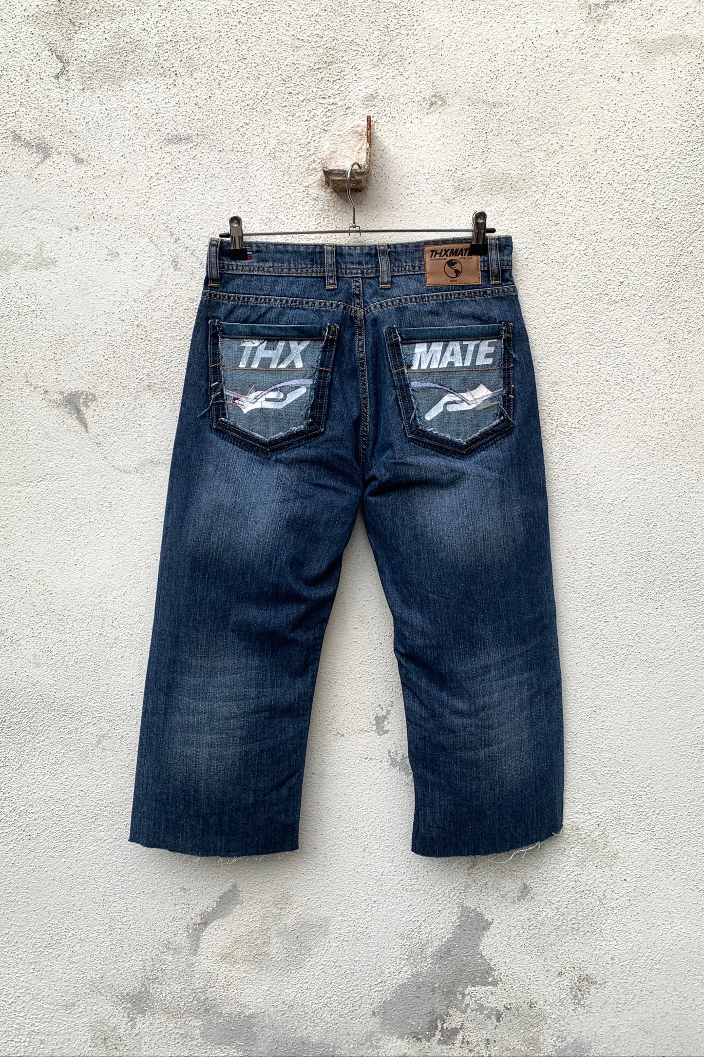 Upcycling Sonne & Mond Dreiviertel Jeans Blau 30