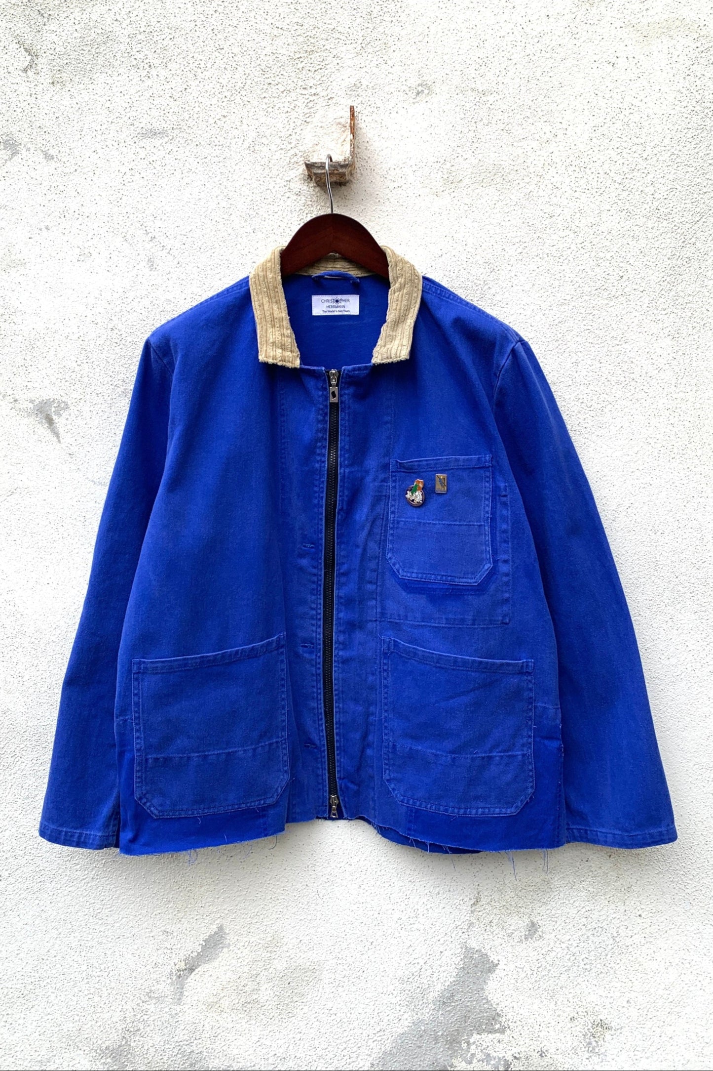 Upcycling Worker Jacke Blau L