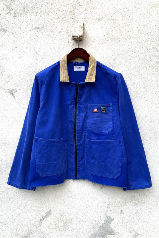 Upcycling Worker Jacke Blau M