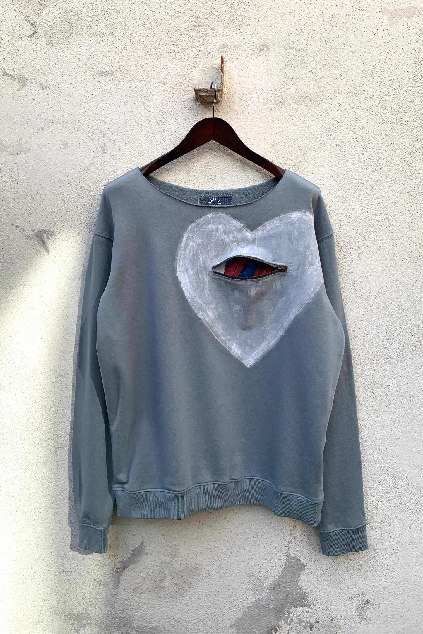 Upcycling Deep Sweater Gelb Grau XL