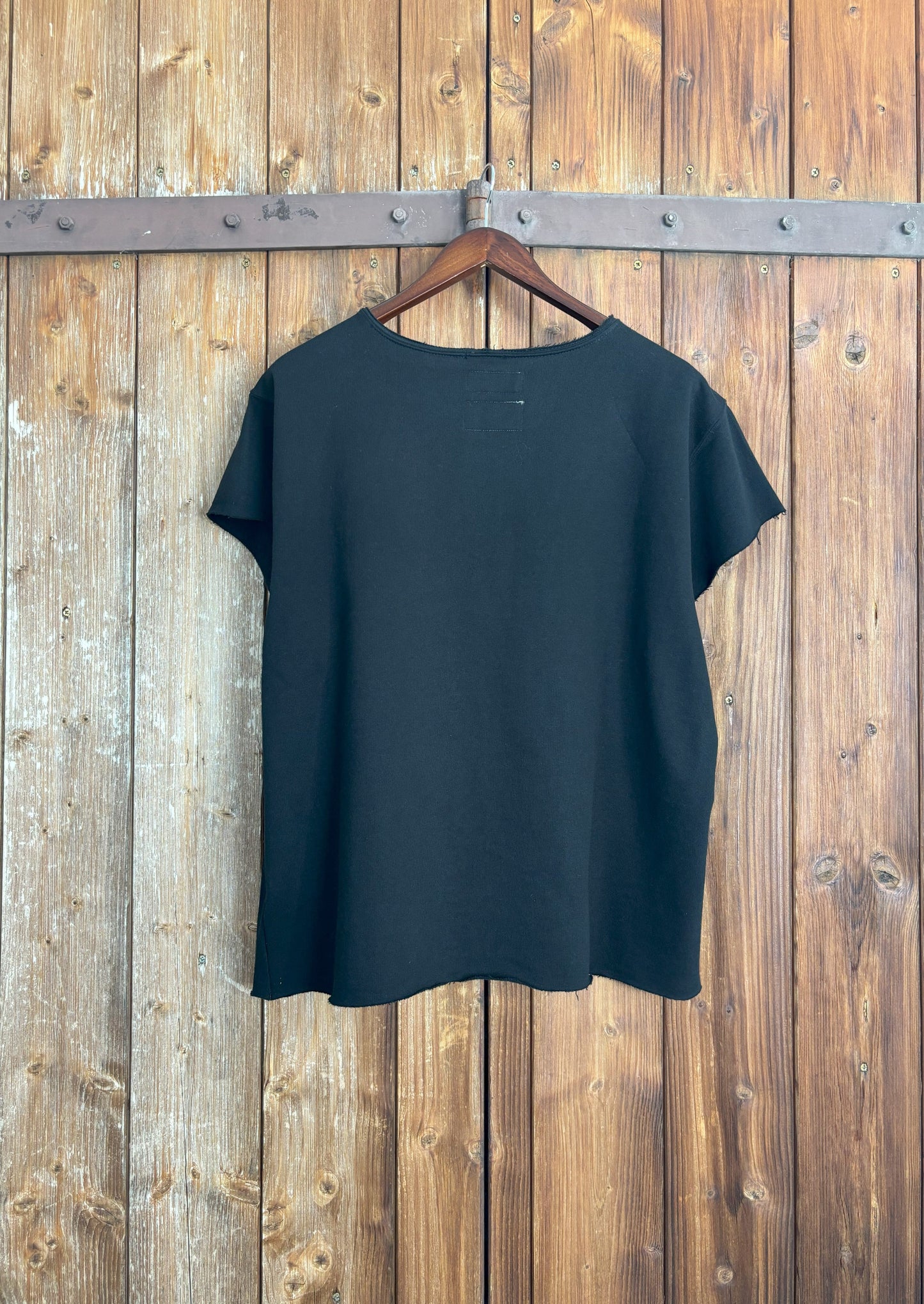 Upcycling Cut Out T-Sweater Schwarz L