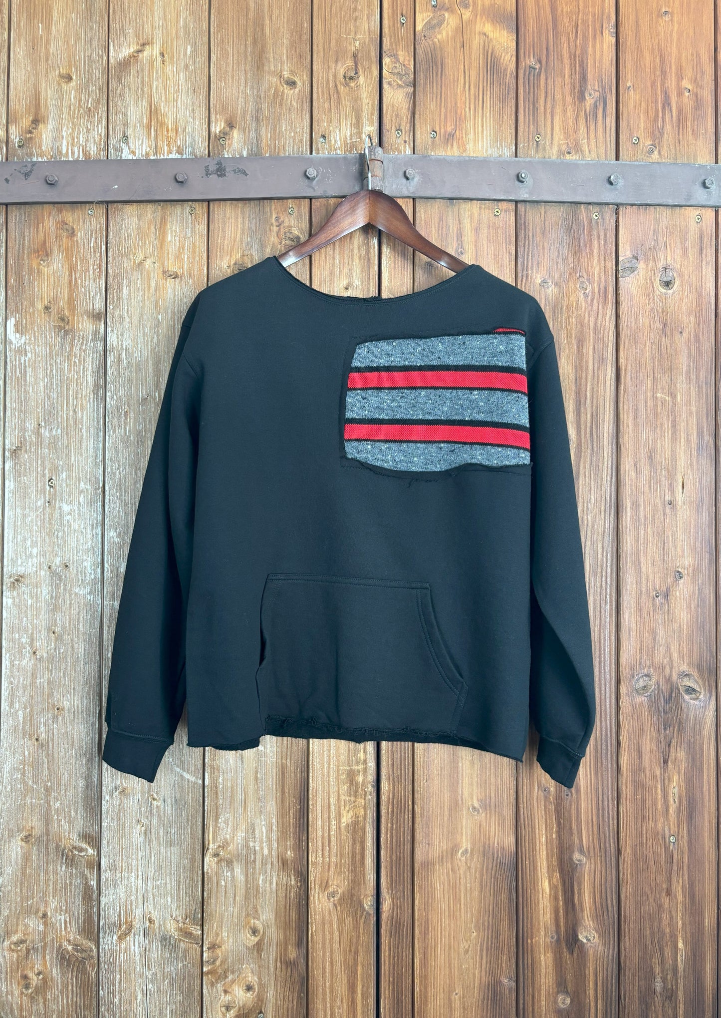 Upcycling Cut Out Sweater Schwarz L