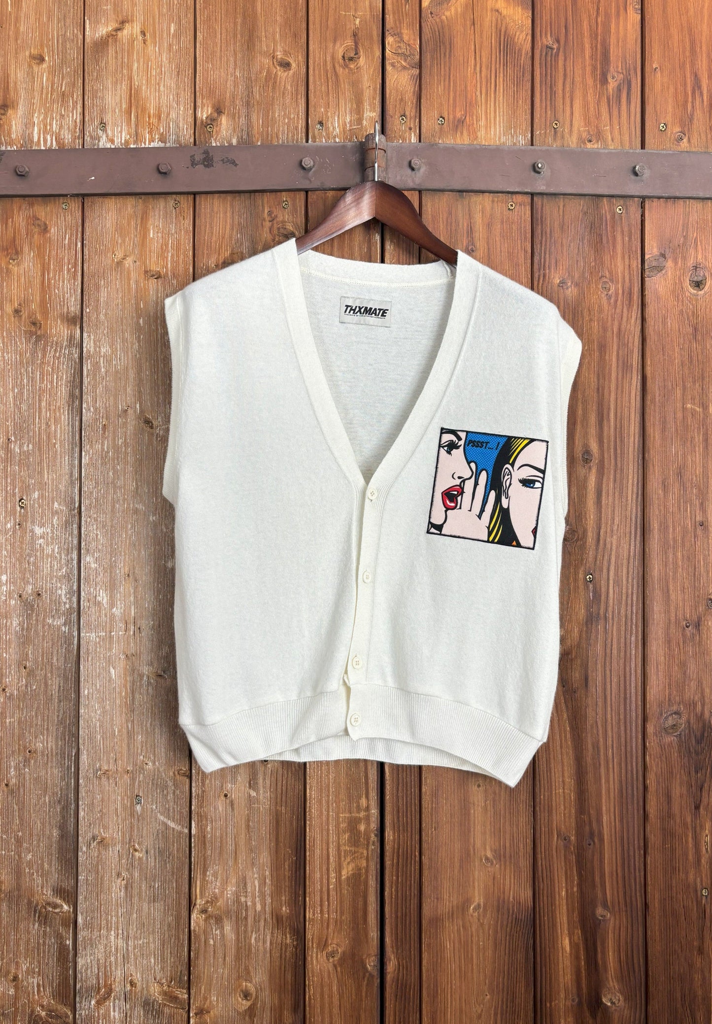 Upcycling PSSST Cardigan Cream L