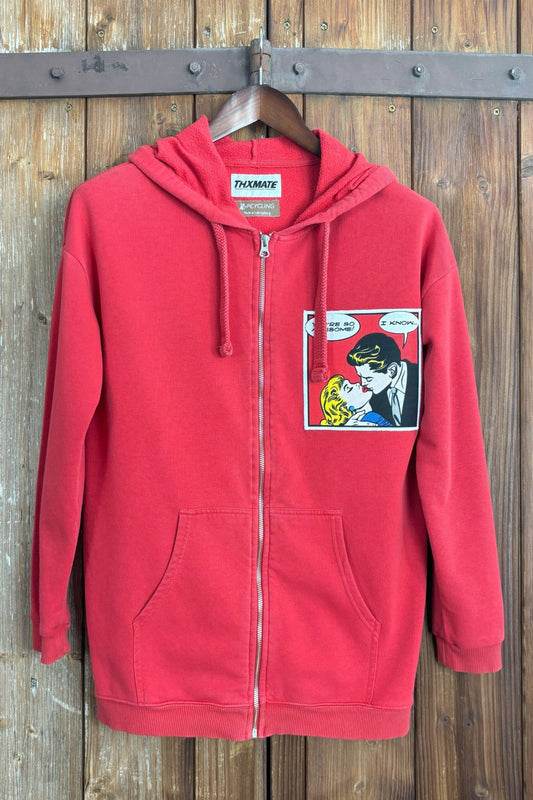 Upcycling I Know Zipper Vintage Red M